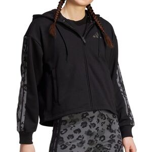 adidas Women's Black 3-Stripes Full Zip Hoodie